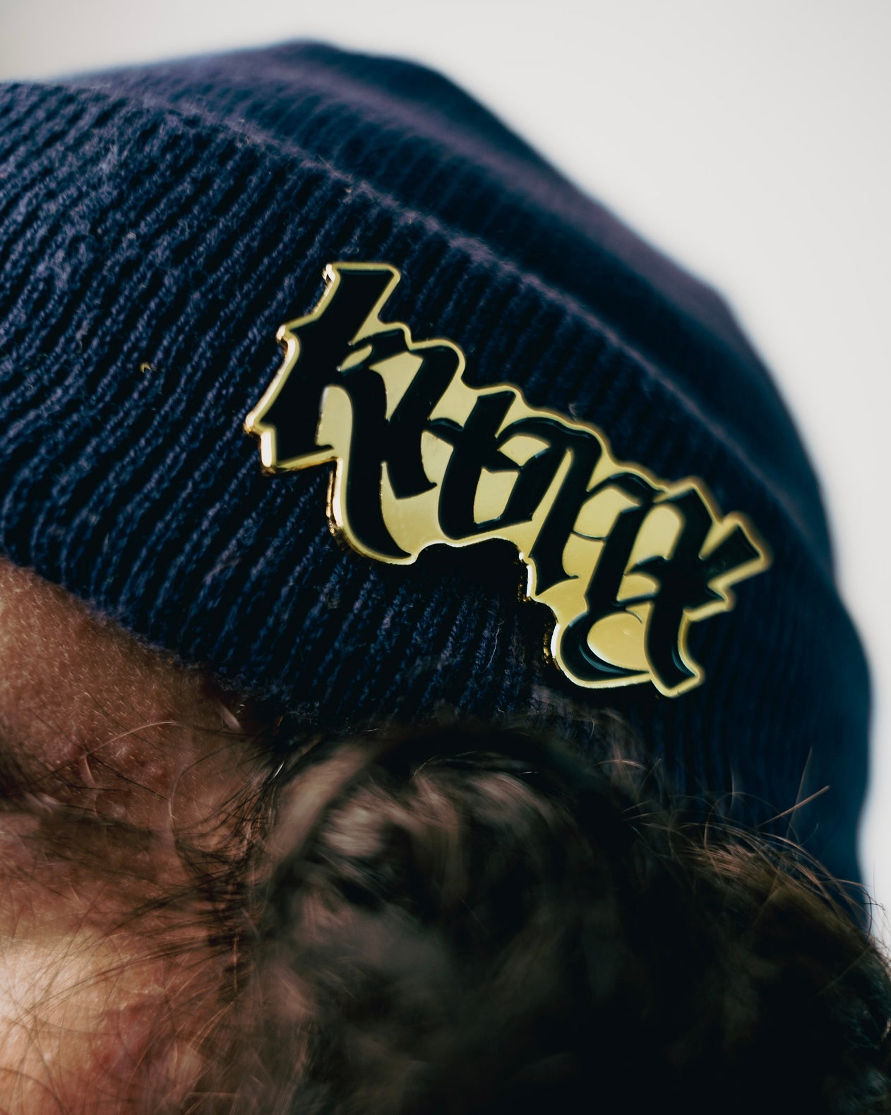 Logo Fisherman Beanie Navy Blue