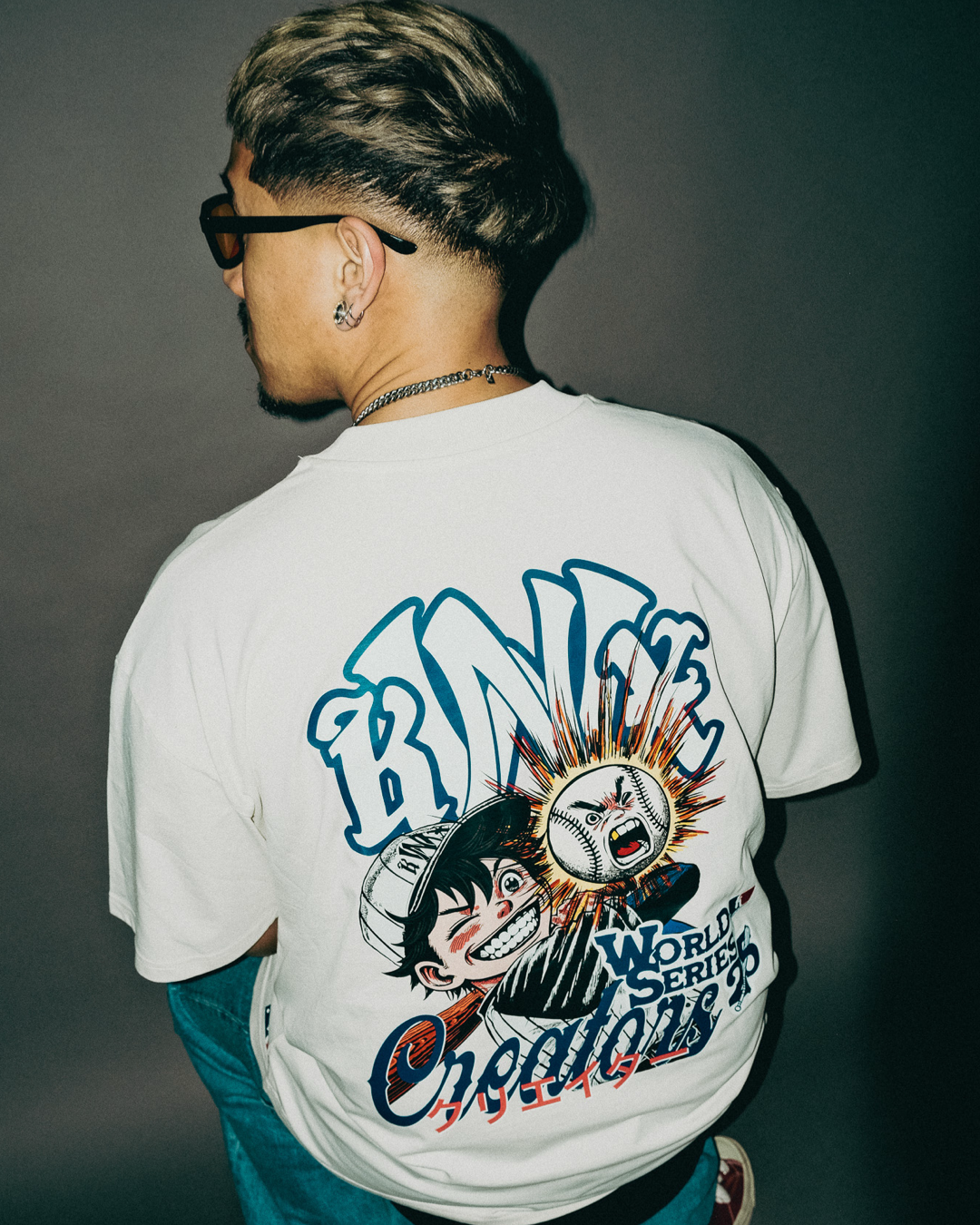 „World Series“ Mock Neck Shirt Cream