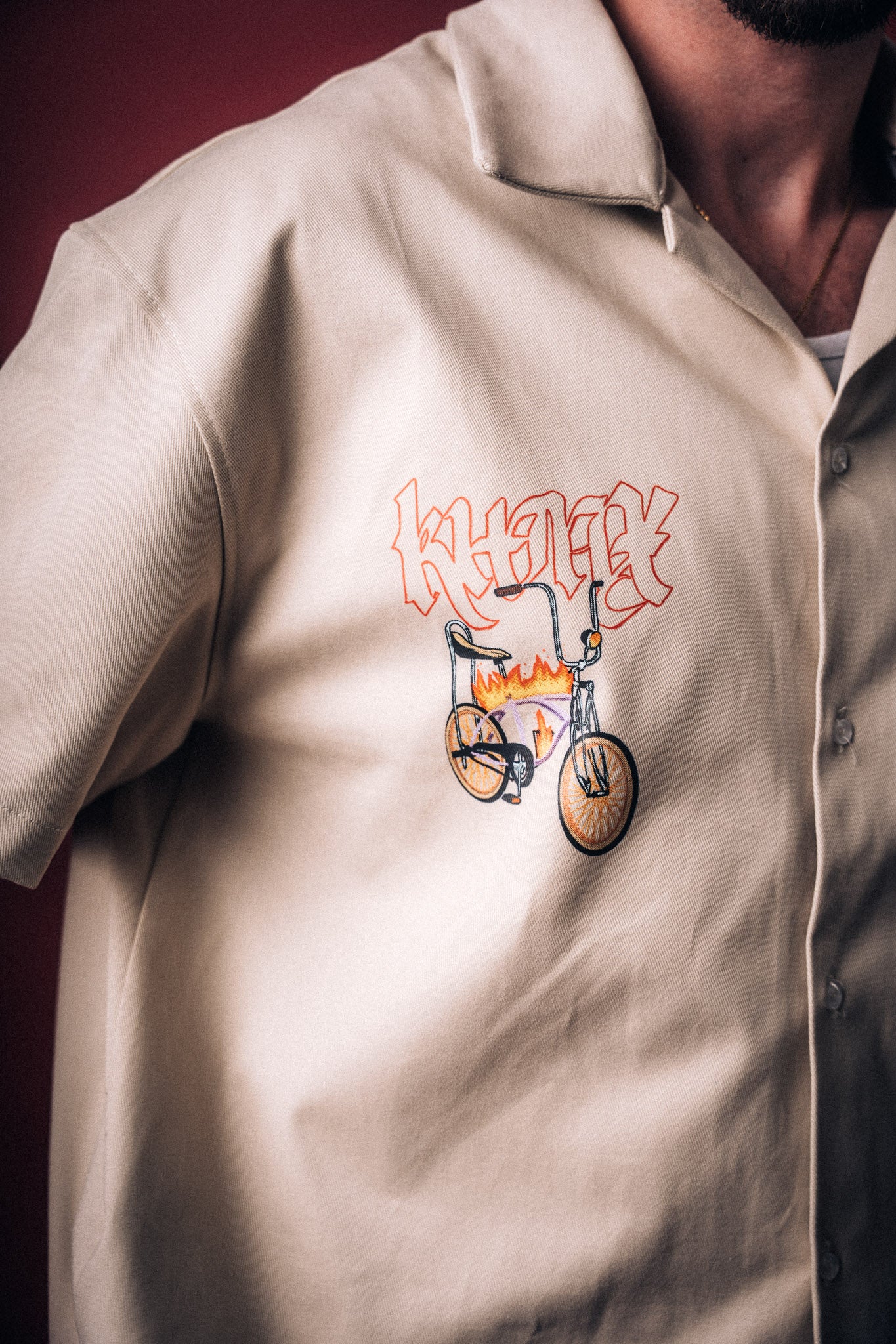 „Bike“ Boxy Workwear Shirt Sand
