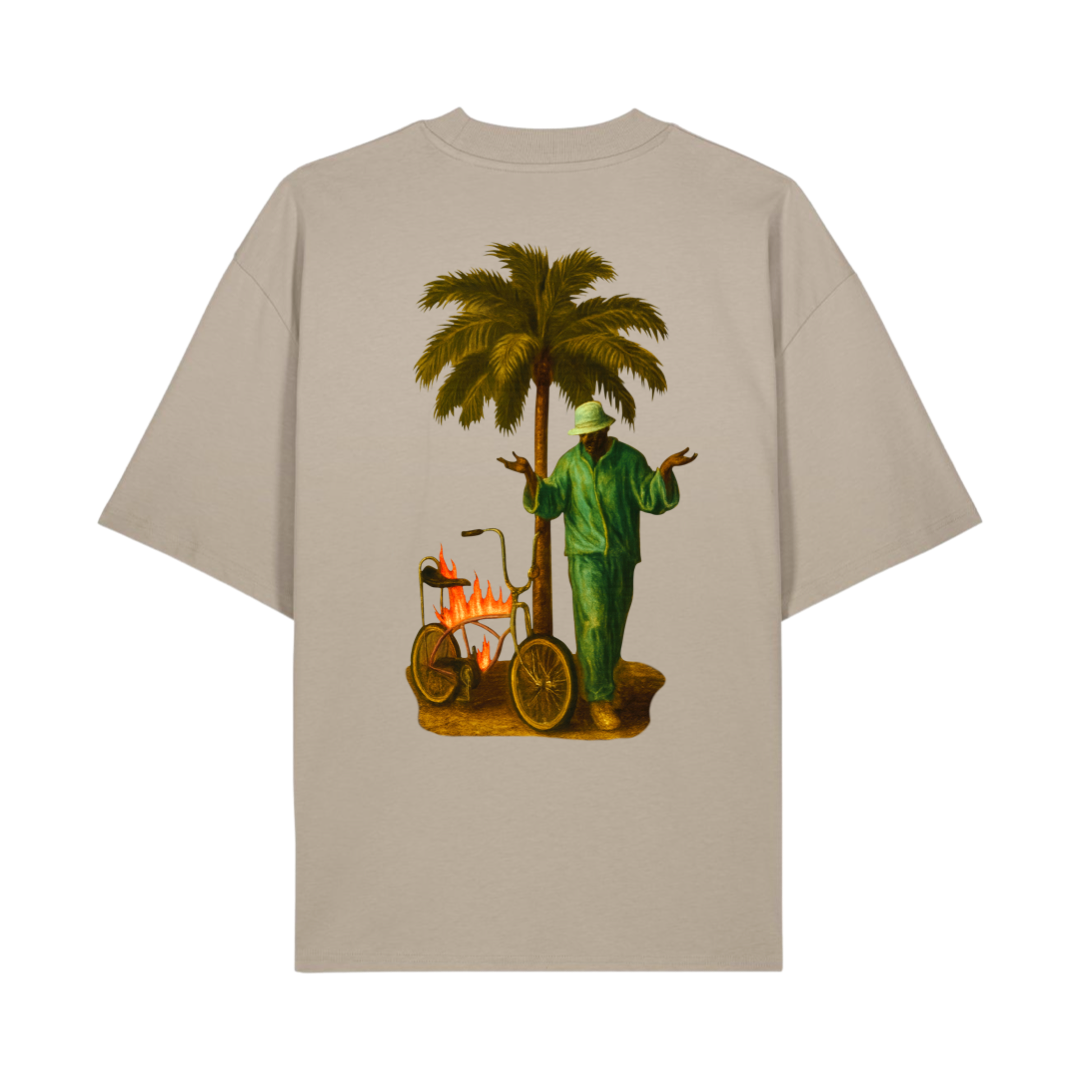 „Life Happens“ Mockneck Shirt Stone