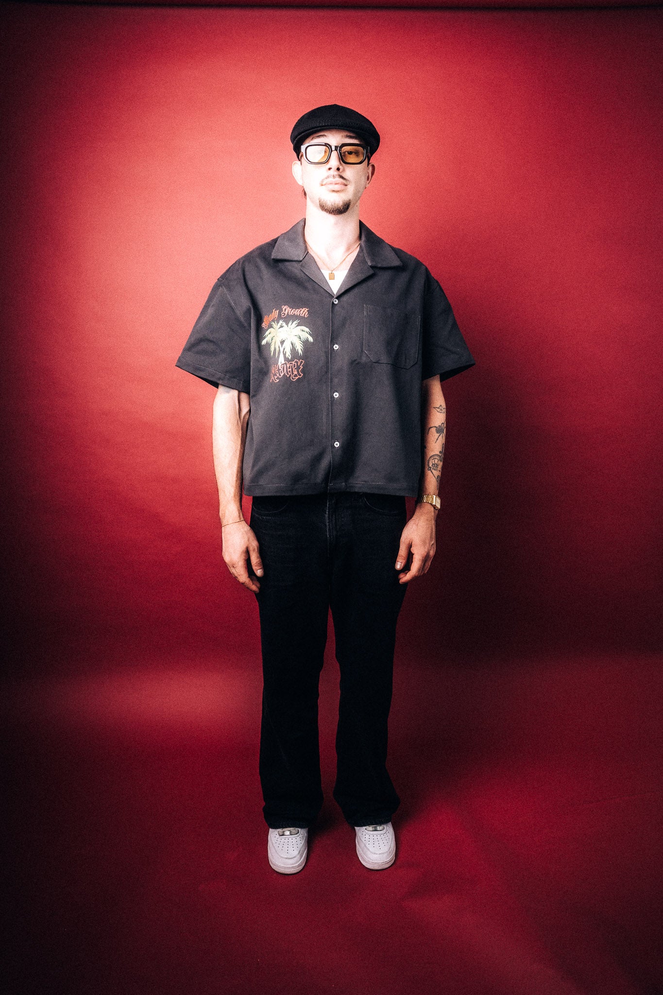 „Growth“ Boxy Workwear Shirt Dark Grey