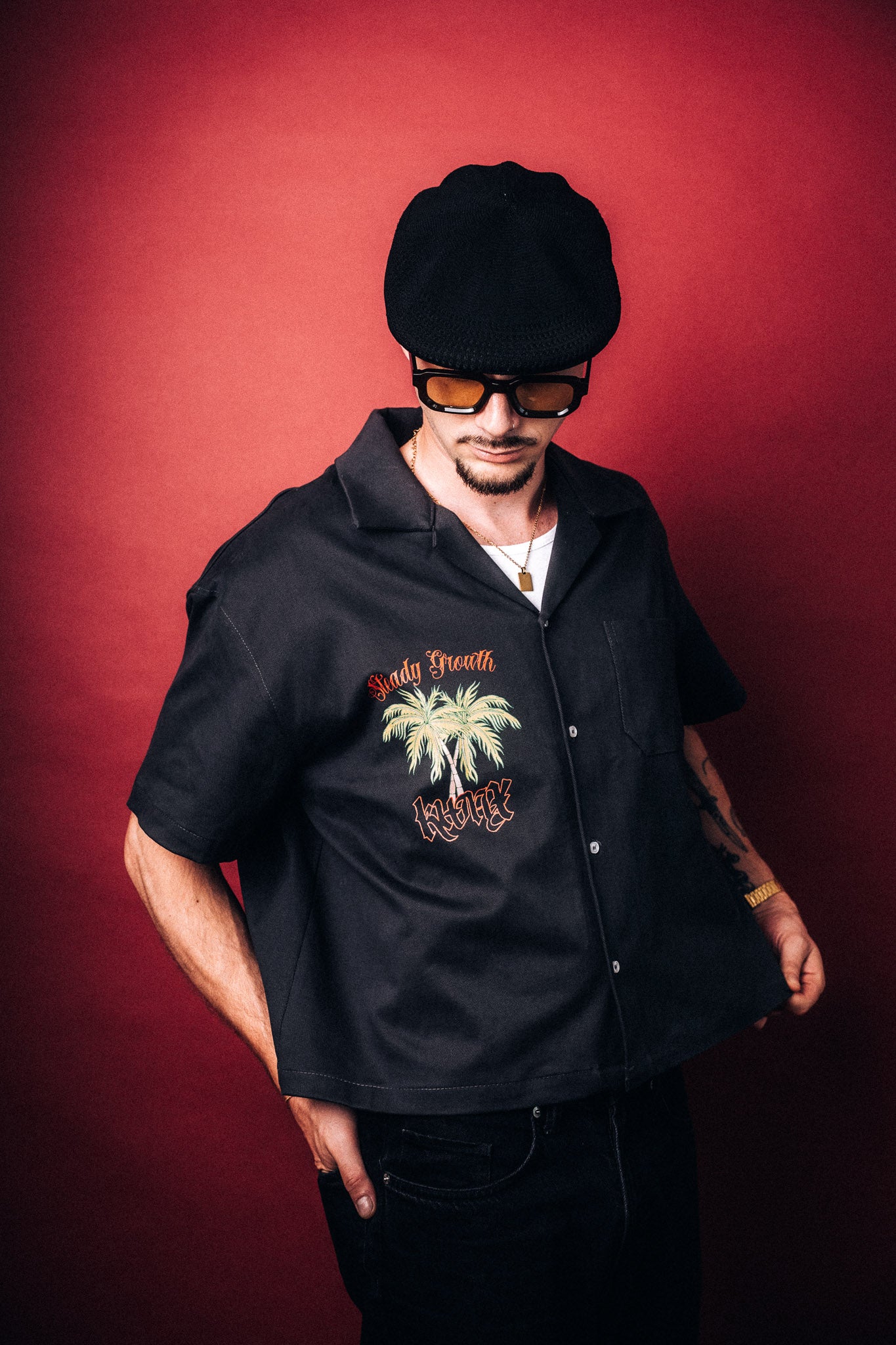„Growth“ Boxy Workwear Shirt Dark Grey
