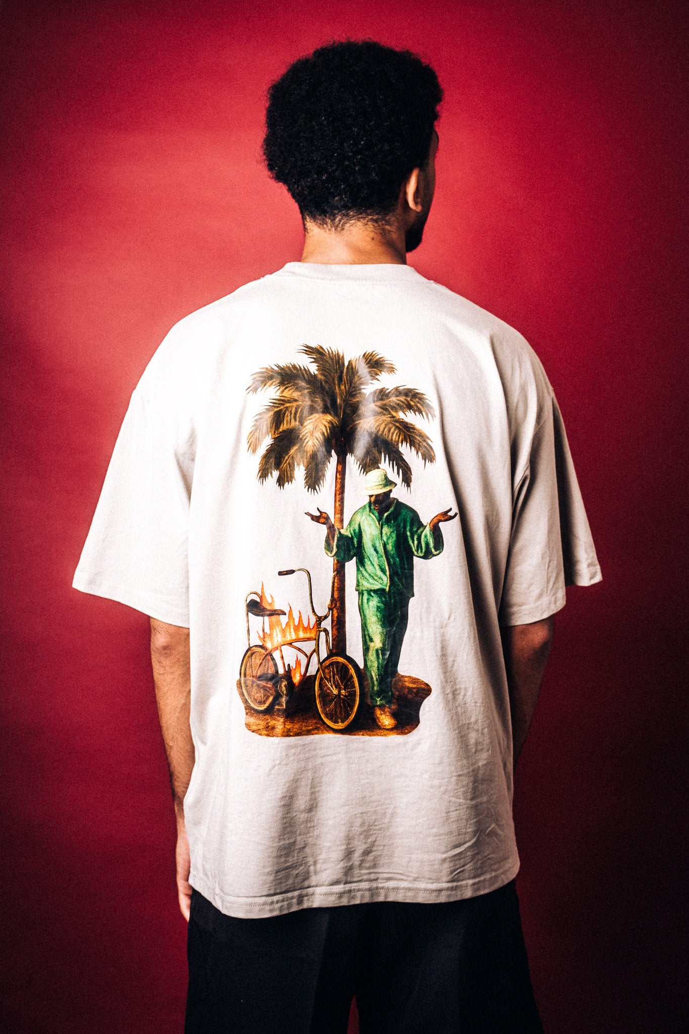 „Life Happens“ Mockneck Shirt Stone