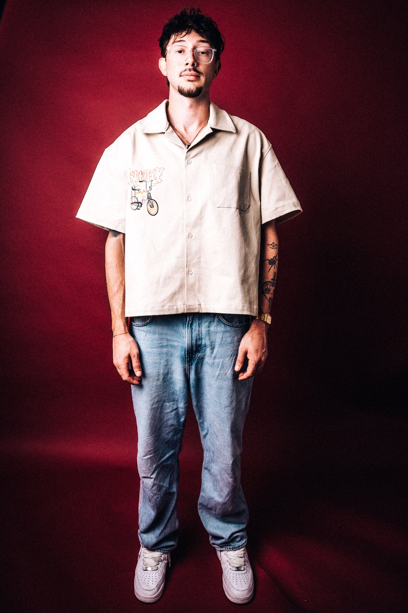 „Bike“ Boxy Workwear Shirt Sand