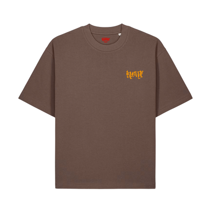 „Still Drinking“ Boxy Shirt Tobacco Brown