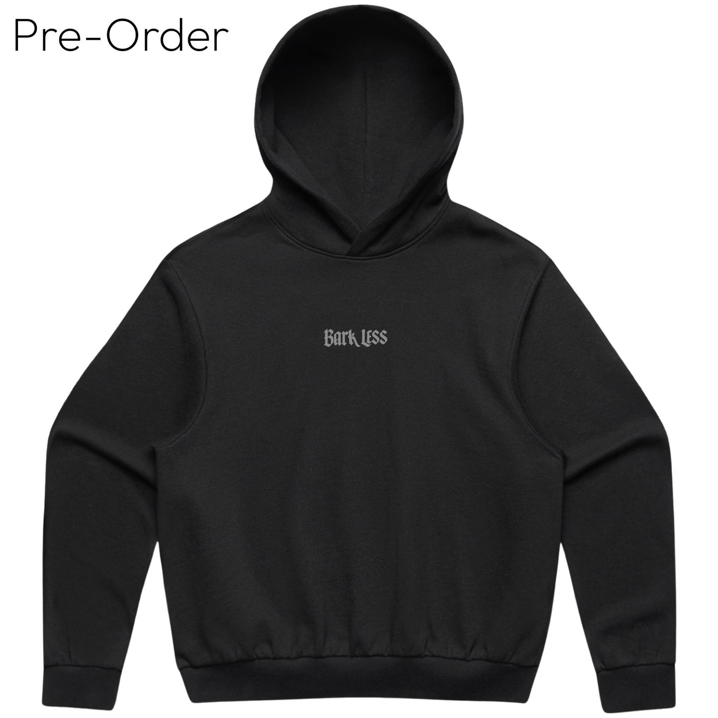 „Bark Less“ Boxy Hoodie Black