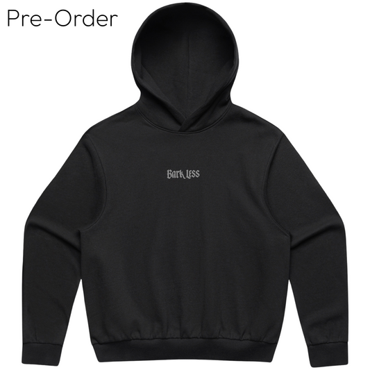 „Bark Less“ Boxy Hoodie Black