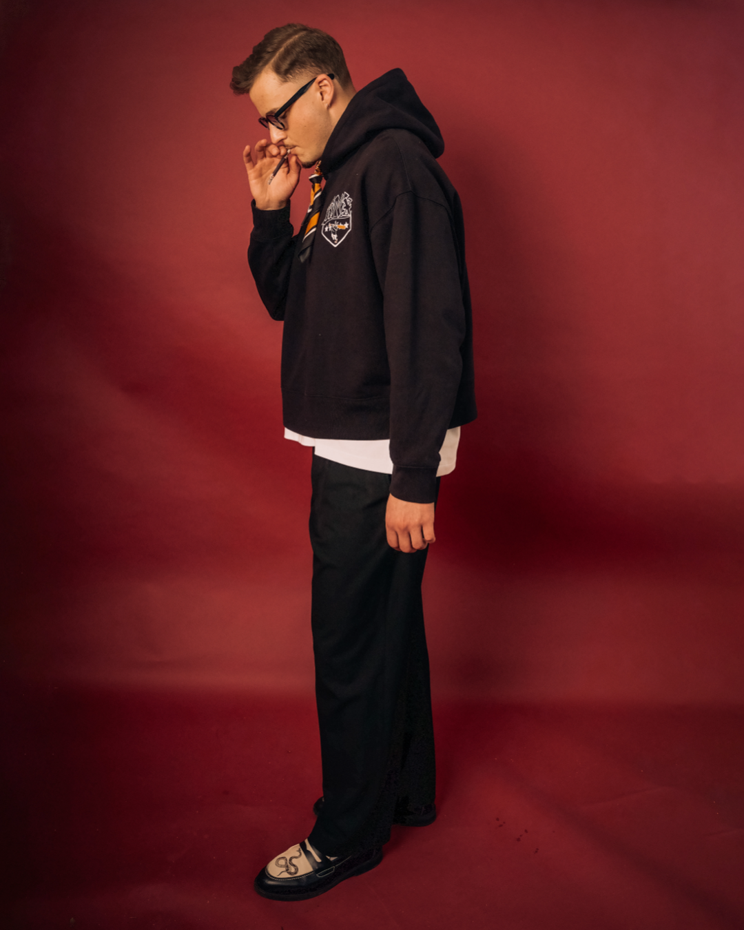 „Bulldogs“ Boxy Hoodie Black