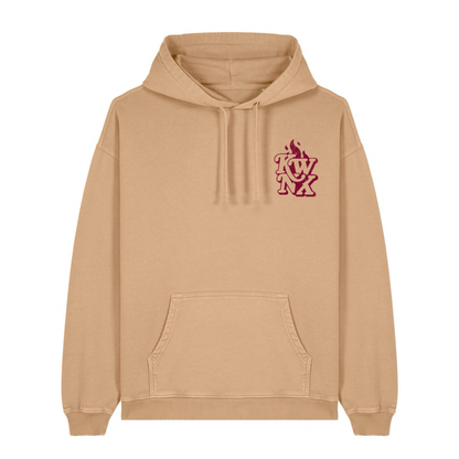 „Flames“ Hoodie Vintage Sand