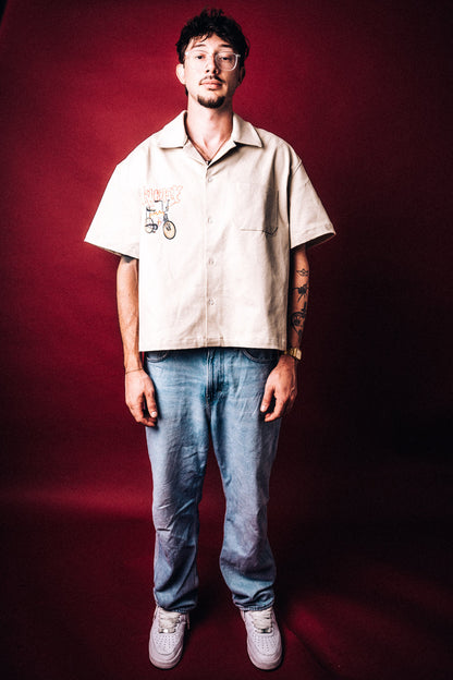„Bike“ Boxy Workwear Shirt Sand