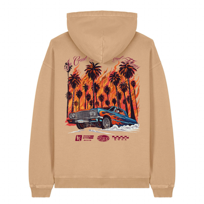 „Flames“ Hoodie Vintage Sand